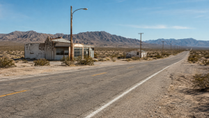 Historic California Route 66 crossing the Mojave Desert during the 2026 centennial