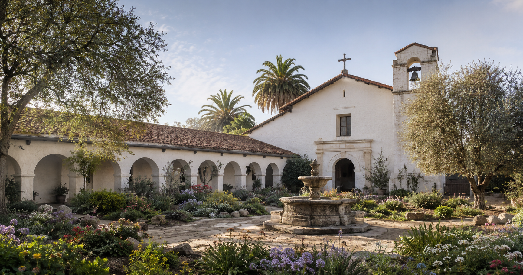 Historic Spanish mission courtyard